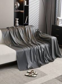 1pc Contemporary Waterproof Sofa Throw Cover - Pet Friendly Seasonal Sofa Blanket Protector, 100% Polyester, Suitable For Sectional Sofas, Machine Washable (180-200gsm) - Dark Grey - View 6