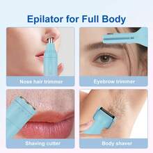 LARGNER LARGNER Rechargeable Electric Shaver, Painless Beauty Set, Portable Trimmer Suitable For Face, Nose, Legs, Armpits, Bikini, Wet & Dry Use, Efficient Hair Removal Tool, Smooth Skin, Easy To Use, Suitable For Travel, Enhance Your Beauty Routine, Multi-Function Shaver Upgrade Your Beauty.