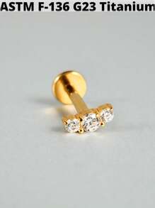 1PC G23 Titanium Marquise Zirconia Labret Lip Studs Internal Thread CZ Snake/Butterfly/Flower Ear Cartilage Tragus Helix Earring Lobe Piercing Jewelry - As Shown - View 19