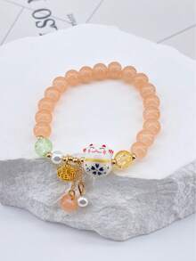 1 pezzo Bracciale Maneki-Neko, adatto per uso quotidiano delle donne, design indie, stile naturale di alta qualità, regalo perfetto per famiglia e amici