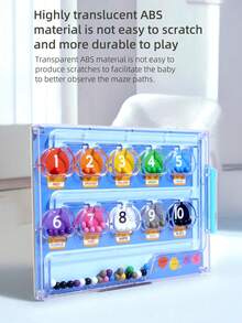 Magnetic Color And Number Maze, Wooden Color Classification Maze, Wooden Color Matching Learning Counting Puzzle Board, Montessori Counting Matching Games Color Sorting Board, Montessori Fine Motor Skills Toys For Kids Ages 3+ - Multicolor - View 7