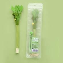 1pc Realistic Celery & Silvervine Cat Toy With Bell, Durable Chew Toy For Pets