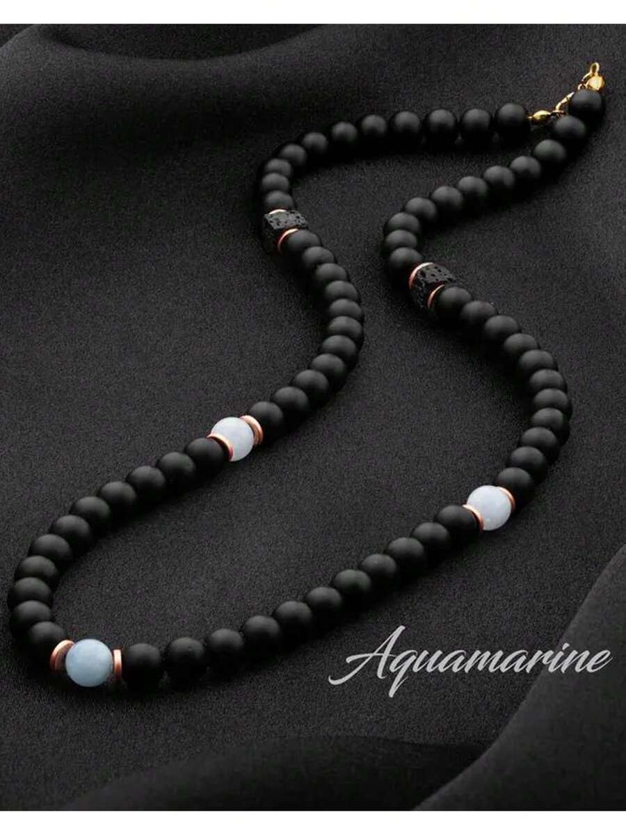 Collar de cristal natural con piedra de lava, collar para hombres, collar de piedras preciosas personalizado, regalos para él, regalos para ella