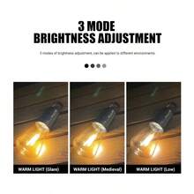 1PC New Portable Camping Lantern – Rechargeable Retro Waterproof LED Tent Light With Hook, Ultra-Light For Outdoor Emergency, Hiking, Ambience (Bulb Style) - Multicolor - View 8