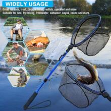 Portable Telescopic Fishing Net, High-Strength Aluminum Alloy Foldable Kayak Net, Lightweight Super Durable Rubber Fishing Net, Outdoor Fishing Accessories, Suitable For Freshwater And Saltwater - Multicolor - View 3