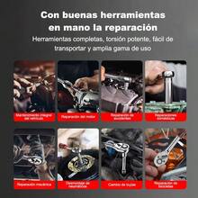 Juego de 53 Piezas de Caja de Herramientas Reparación de Auto Llave de Trinquete Juego Combinado 1/4 Pequeña Mosca Hexágono Torx Herramienta Rotativa - 53 piezas - Ver 10