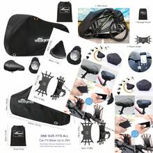 Waterproof Bike Cover For 1 Or 2 Bikes 210T Outdoor Bicycle Cover For Outside Storage Anti Dust Rain UV Protection For Mountain Road Electric Bike With Storage Bag Seat Cover Cell Phone Holder