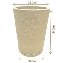 Striped Polyethylene Column Plant Pot Does Not Lose Color, Modern Design, Garden Or Indoor - bege claro - 查看 2