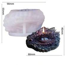 3D Silicone Mythical Dragon Eye Shaped Candle Mold DIY, Komodo Dragon Scented Candle Mold - White - View 4