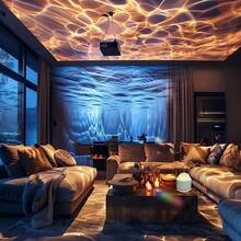 USB Powered, Wave Pattern & Aurora Projection Lamp With 24-Key Remote Control - 16 Color Changing, Starry LED, Suitable For Bedroom, Living Room, Party, Birthday, Valentine's Day Gift