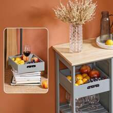 SoBuy FKW79-HG, Kitchen Trolley Cart Kitchen Storage Trolley Serving Trolley With 3 Drawers And Removable Tray, Grey - Grey - View 8