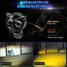 Faros de coche de búho, faros de motocicleta, focos LED de doble color amarillo y blanco, luces antiniebla para asistencia de conducción, UTV de coche, - versión prémium - Ver 4