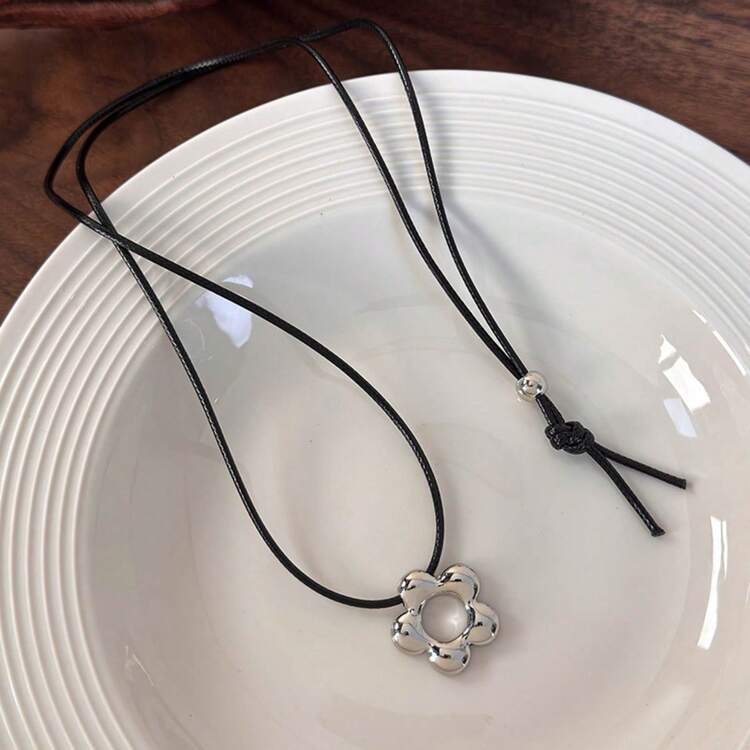 1 件时尚百搭花卉蜡绳项链，适合女士，独特设计颈链，2025 年新品 - 吊墜項鍊 - 查看 18