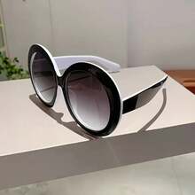New Women's Glasses Large Frame Fashion Color Block Design  Versatile Suitable For Daily Wear Decoration - Đen chuyển màu xám - Xem 2