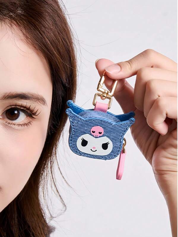 Sanrio Lindo Chaveiro Kuromi Colorido Estilo Desenho Animado, Acessório De Bolsa De Pu De Alta Qualidade, Mini Pingente De Bolsa Com Alça, É Um Item De Viagem Essencial Para Mulheres, Perfeito Como Presente De Aniversário, Presente De Halloween Ou Festa De Natal, E Pode Ser Usado Para Guardar Carteiras E Acessórios.