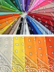 2pcs Unisex Paisley & Floral Print Bandana, Versatile Headband, Neckerchief, Fashion Accessory Men Accessories Men Scarves