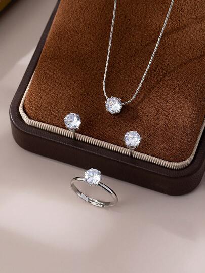 1 Bộ vòng cổ đá Zirconia thời trang nữ