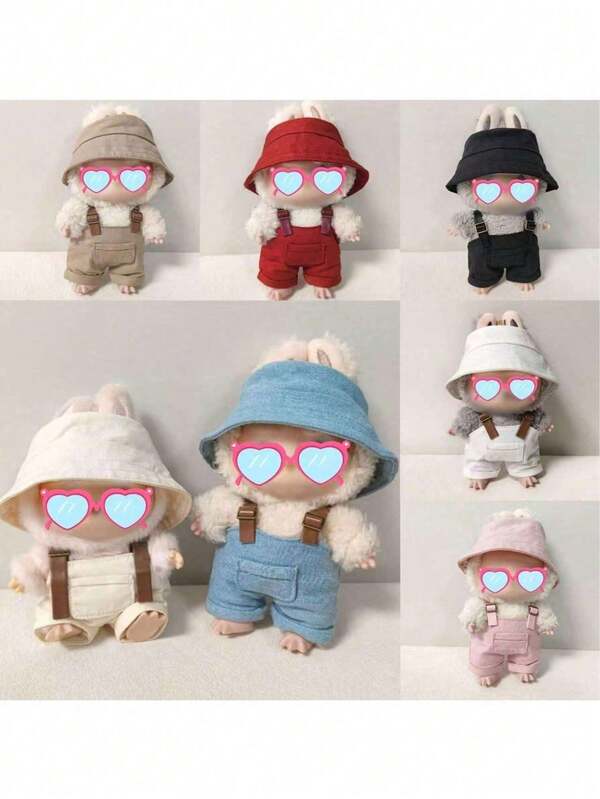 6.69 Inch Doll Clothes, Compatible With Labubu, Includes 3 Outfits - Fashionable Bucket Hat, Sweater And Pants Or Skirt Set, Suitable For 6.69 Inch Doll, Cute Doll Figure Accessories For Play And Display (Shoes And Doll Not Included)