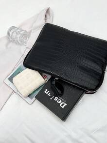 1 件鳄鱼皮风格笔记本电脑内胆包，适合 10/11 英寸 iPad、13/14 英寸、15/15.6 英寸笔记本电脑秋季大学必备笔记本电脑包女士 Mac Book 保护套返校