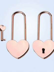 个性化金属爱心锁心形迷你挂锁,适合宿舍柜子、行李箱、包包 - 可爱的情人节礼物 - 彩色 - 查看 26