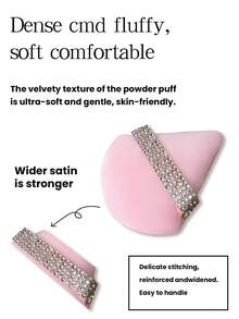 3pcs/10pcs /15pcs/24pcs Pink Triangle Shaped Powder Puff Set For Loose Powder, With Crystal Velvet Short Hair, Soft And Adhesive Makeup Sponge Puff Makeup Tools
