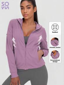 Soyun Women's Sports Jacket Loose Top Hooded Cardigan Suitable For Outdoor Activities Travel Home Casual Party Office Gym