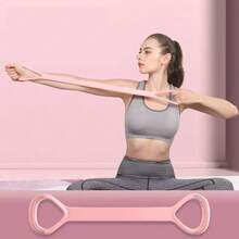 1 stuk 8-armige weerstandsband, weerstandsband voor dames, fitnessapparaat, latex schouder- en nekrekband, elastisch touw, rug, meerdere kleuren, sportschool