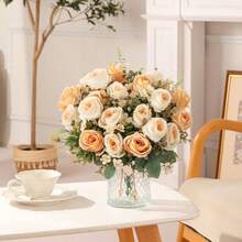 1/3/80PCS Artificial Flower Rose Bouquet, Embroidered Ball, Peony Mixed Flowers, Bride Holding Bouquet, Wedding Decoration, DIY Wreath Materials, Birthday Party Decoration Materials, Home Dining, Living Room, Vase, Outdoor Garden, Autumn Decoration