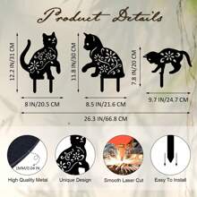 1 szt. Urocza sylwetka kota - trwała stal, dekoracyjna statua na zewnątrz dla miłośników zwierząt domowych - idealna do ogrodu, trawnika