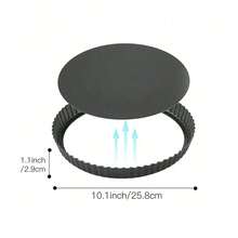 Removable Bottom Fluted Tart/Quiche/Pie/Pizza/Cake Pan, Heavy Duty Baking Mold - Black - View 9