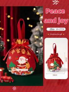 1个圣诞礼品袋 - 苹果袋 - 平安夜平安果包装盒 - 装饰性糖果礼品袋 - 适合所有场合：非常适合家庭聚会、办公室派对和节日活动。非常适合存放书籍、衣服或各种物品的组合，让送礼过程轻松又时尚。 - 彩色 - 查看 4