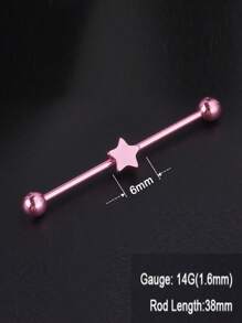 1 Stück Titan-Stahl Ohrknorpel Piercing Schmuck, rosa Schmetterling, Herz, Zirkonia Stern, Buchstabe, Hase, Engel, Pfirsich Herz Charm