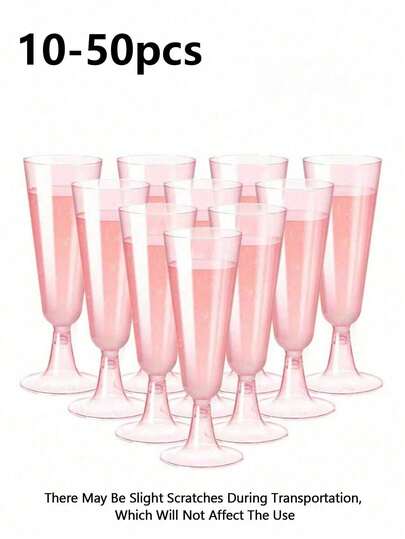 50pcs Champagne Flutes Sparkling Glasses For Picnics Weddings Parties Event Supplies And Outdoor Celebrations Elegant & Easy Clean Up