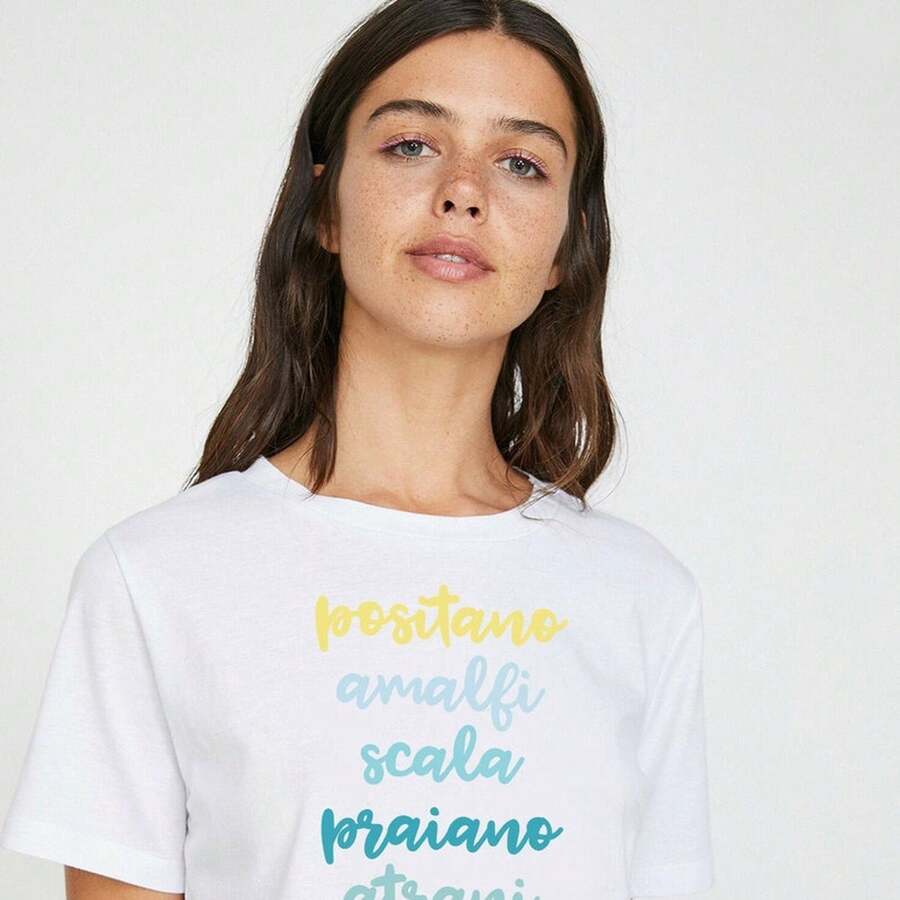 Amalfi Coast , Amalfi Coast Shirt, Positano, Amalfi, Sla, Praiano, Atrani, Ravello, Italian Summer, Italian Coast, Uvenir, Gift 220G Heavyweight 100% Pure Cotton T-Shirt. Ladies' Top - A Fusion Of Streetwear, Minimalism, And Casual Comfort - Suitable For Layering In All Seasons, WFH Days, Or Fashion Weekends - Pm Choice Gift For Artists, Creators, And Fashion Fans - Trắng 5 - Xem 1
