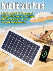 1 Peça Kit de Carregador Solar Tipo C USB Portátil, Flexível, Leve, Mini Sistema para Telefones, Power Banks, Carro, Camping, Trilha