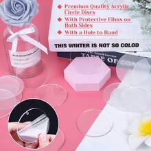 100 件透明钥匙扣透明圆盘亚克力空白钥匙扣散装用于钥匙扣吊坠 DIY 珠宝制作圣诞礼物创意