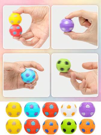 5/10/15/20/25/30 piezas Juguete de giro de fútbol de colores aleatorios para el dedo, regalo pequeño para fiesta de fútbol, relleno, pelota de estrés de rotación de dedo de fútbol, regalo sensorial