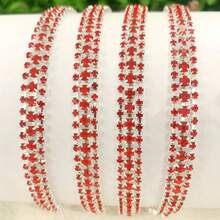 1 Yard 3 Rows/2 Rows AB Rhinestone Chain, Gold/Silver Base With Claw Chain, Suitable For Doll Making, Plush Doll Making, Clothing Decoration, Embroidery, Jewelry Making, Gift Decoration - Multicolor - View 30