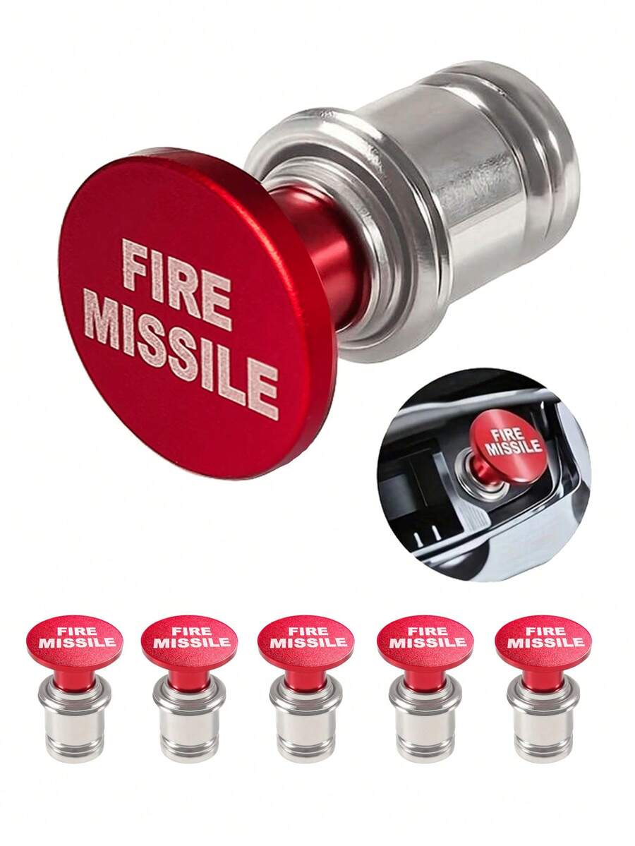 Car Cigarette Lighter Plug, EJECT Button Cigarette Lighter Replacement Cover, Aluminum Alloy Push Button Car Interior Decoration For Most Standard 12 Volt Power Source Vehicles (EJECT) - Multicolor - View 1