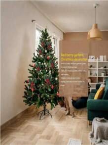 20/10/5 piezas Ramas de árbol de pino con bayas rojas, Guirnaldas artificiales de piñas y bayas, Flores artificiales de piña en miniatura para manualidades DIY, Ramas de árbol de Navidad de plástico para manualidades, chimenea, bar, fiesta, decoraciones navideñas, suministros para fiestas de boda, centros de mesa para cocina y restaurante, Día de San Valentín, decoración del hogar, decoraciones navideñas, decoración de habitaciones, invierno