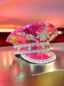 1 pieza Sombrero de capitán con strass estilo steampunk y lentejuelas, adecuado para todas las estaciones: Festival Burning Man, festivales de música, desfiles, carnavales, discotecas, bares, bailes de máscaras, clubes nocturnos, cosplay, Navidad, fiestas de solteros, 4 de julio, Año Nuevo, celebraciones, festivales, accesorios de playa