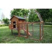Outdoor 80''   Nest Box Hen House Poultry Pet Hutch Garden - Light Grey - View 4