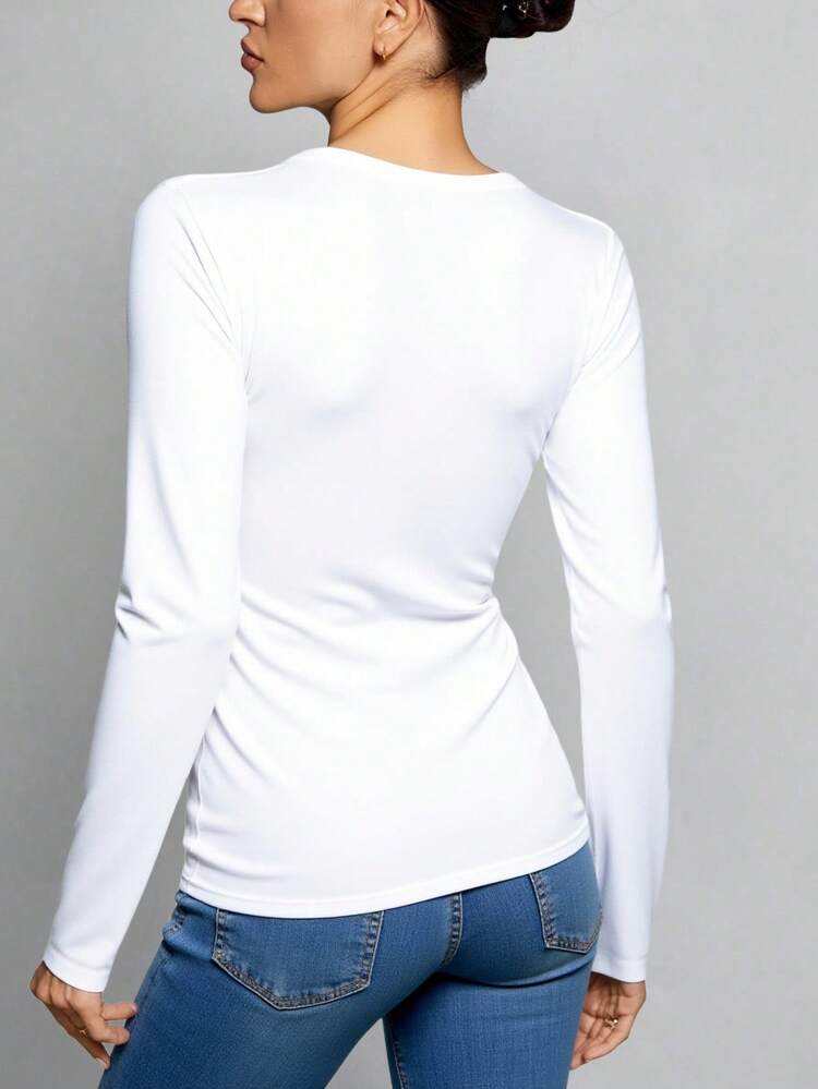 Set 2 Blusas Mujer Manga Larga Interior Térmico Invierno Dama - Blanco - Añade 3