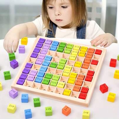Wooden 99 Multiplication Table Building Blocks, Children's Early Math Education, Educational Learning Aids, Holiday Gifts, Perfect Teaching Aids, Thanksgiving, Christmas, Halloween, New Year Gifts, Back To School Gifts, New Semester Gifts