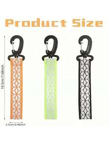 2pcs High Visibility Reflective Keychain, Double-Sided Safety Strips, Orange/Green & Black/White Color, Durable Nylon Webbing, Suitable For Night Walking, Running And Cycling, 7.48 Inches Long, Can Be Hung On Bags