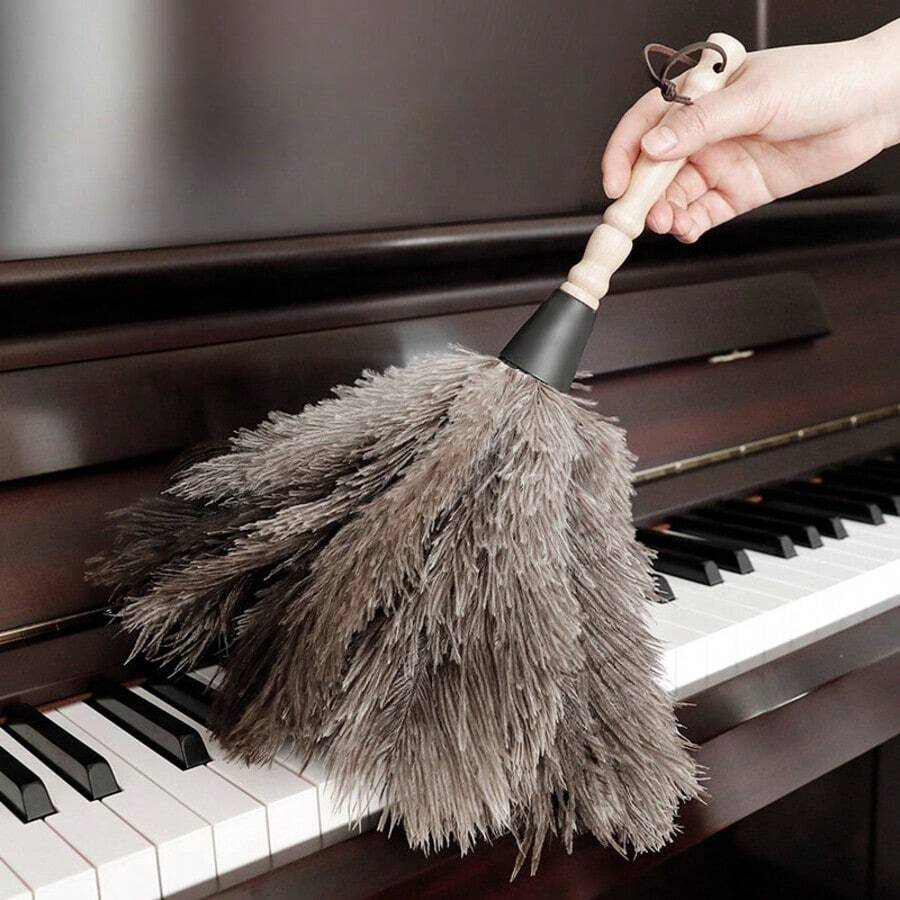 Set de 10 piezas de artículos de limpieza: 1 pieza Plumero con mango de madera, 2 piezas Cepillos de limpieza, 2 pares Guantes de limpieza, 5 piezas Paños de limpieza, Limpieza de polvo en el hogar, Limpieza de polvo en el automóvil, Limpieza de polvo portátil, Artículos de limpieza para el hogar y comercial, Herramientas de limpieza, Artículos esenciales para volver a la escuela