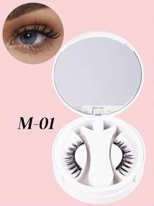 1 paire de faux cils magnétiques au look naturel, 1 paire de faux cils magnétiques réutilisables avec applicateur, kit de faux cils magnétiques sans colle nécessaire, faciles à porter et à retirer, bandes de cils, faux cils - Faux cils naturels - Voir 6