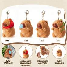 Capybara Plush Keychain Toy Realistic Cute Capybara Stuffed Animals Toy Capybara Pendant For Backpack Handbag Birthday Gift,Stuffed Toy,Pink Capybara,Capybaras - Multicolor - View 1