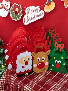 1pc Christmas Gift Bag, Gift Box, Candy Packaging Box, Snowman Creative Decor, Souvenir Gift Box, Cute Party Small Gift, Gift Bag - Multicolor - View 7