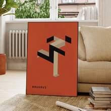 1 st modern geometri abstrakt Bauhaus springande man väggkonst aluminiumram tryck kanvasmålning affischer vardagsrum heminredning utan ram - Vitt - Visa 3